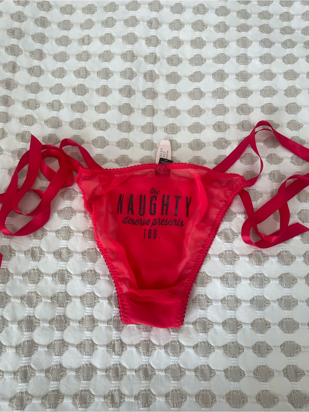 Victoria's Secret Red Satin Tie-Side Bikini Panty